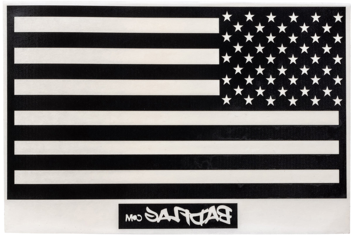 thumbnail image 2 of Gloss Black American USA Flag Vinyl Decal For Car Truck Window Side Fender – Custom Size, Oracal US020 2 of 5