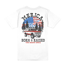Load image into Gallery viewer, Born &amp; Raised 'Merica T-Shirt - White | The Brave Ones