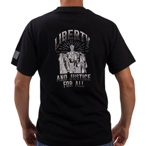 Liberty and Justice Graphic Tee-black
