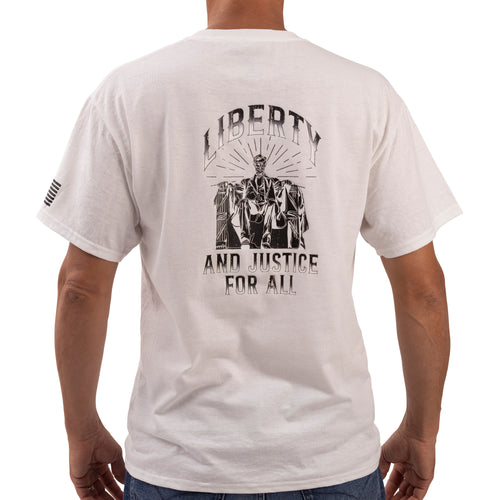 Liberty and Justice Graphic Tee-white