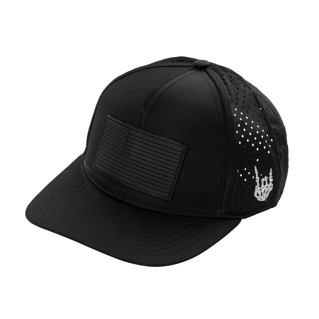 Old Glory Blacked Out Curved Performance Hat