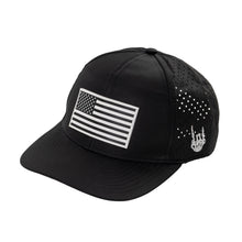 Load image into Gallery viewer, Old Glory Black and White Curved Performance Hat