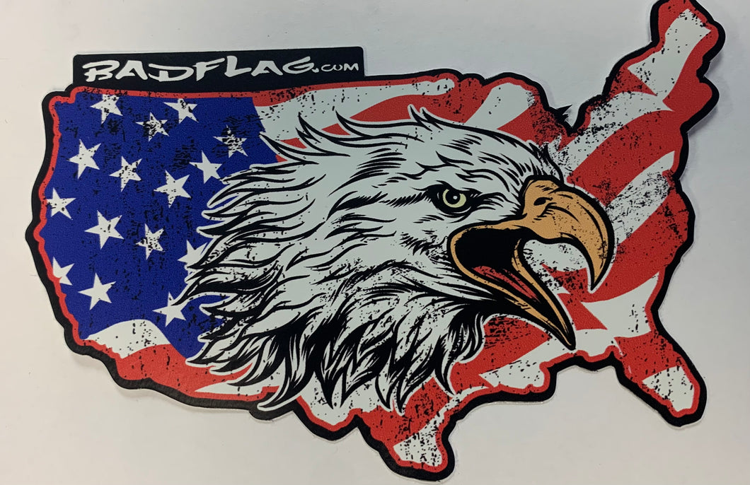 American Map Eagle Vinyl Decal