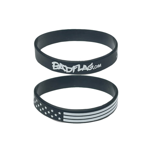 Badflag Black and White Rubber Bracelet