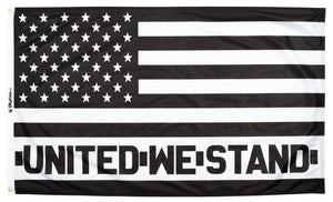 Black and White United We Stand American Flag