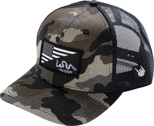 Snake and Flag Camo Trucker Hat