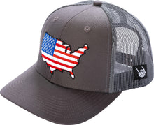 Load image into Gallery viewer, American Flag Map Trucker Hat