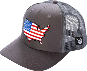 American Flag Map Trucker Hat