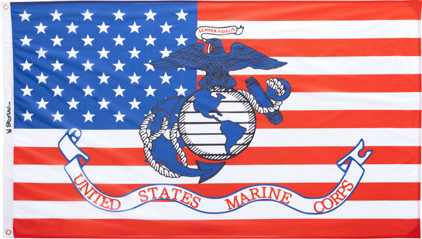 2 Pack – Officially Licensed United States Marine Corps Flags 3x5 Feet USA American