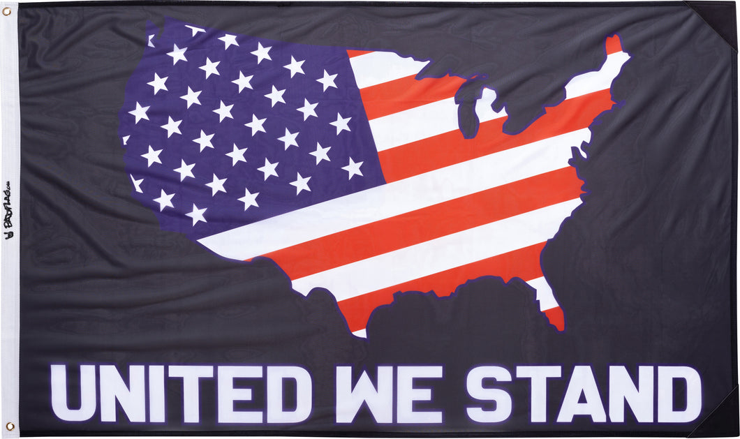 United We Stand American Map Flag