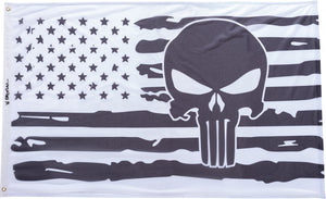 Black and White Punisher American Flag