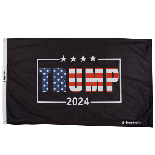 4 Star Black Trump 2024 Flag